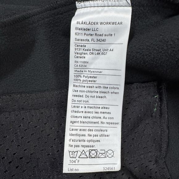 Blaklader Workwear Softshell Jacket Mens Size 2XL Blue Fleece Lined Hooded - Picture 9 of 12